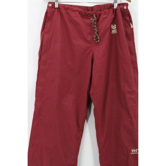 HELLY Hansen Helly Tech Pants Mens Performance Packable Red Waterproof Large 90s - Picture 3 of 12
